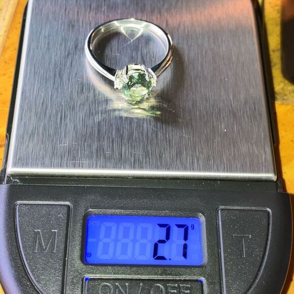 Green Labradorite Sterling Silver Ring Size 9 - Picture 10 of 10